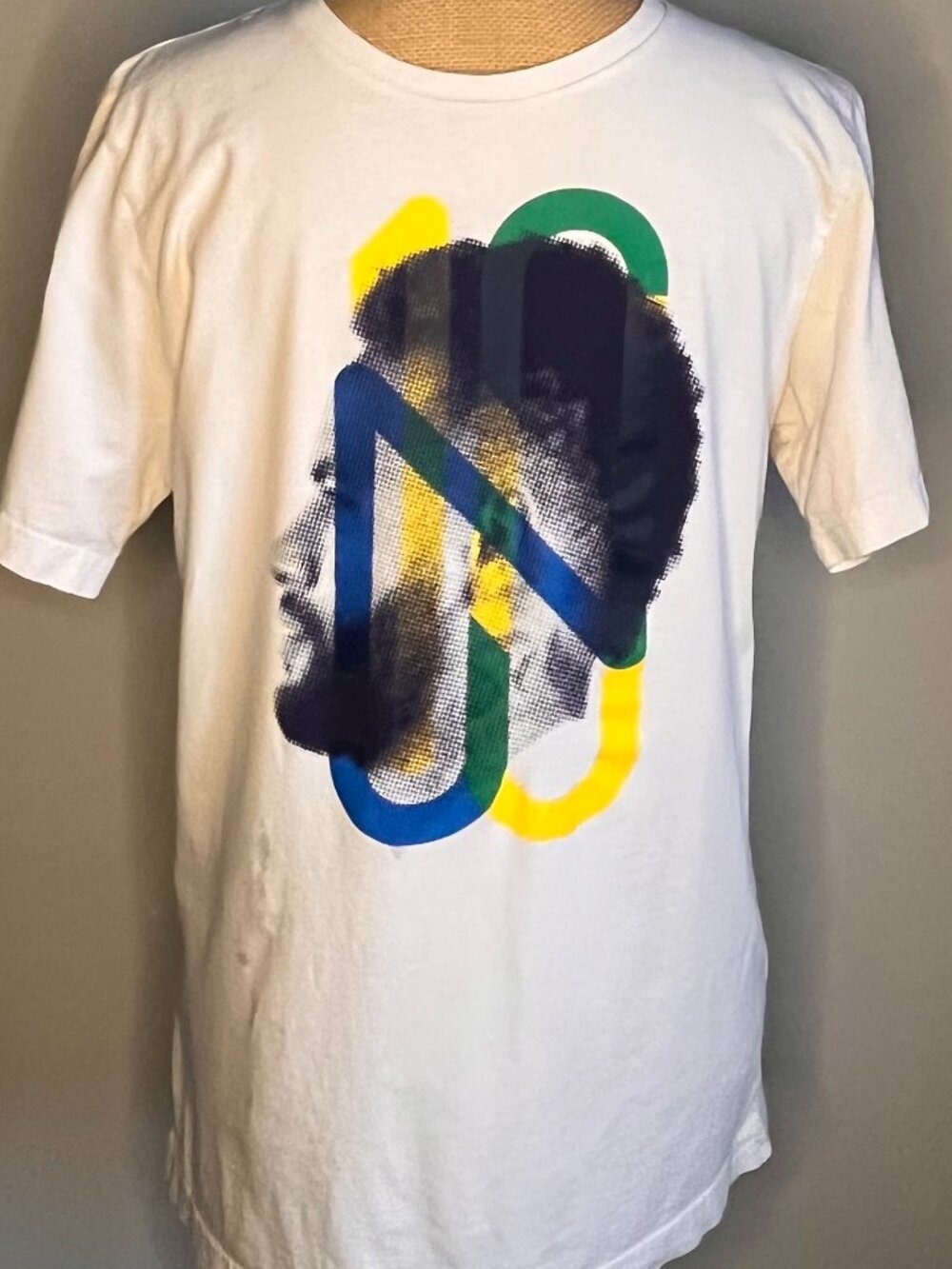 Puma Neymar Jr Graphic T Shirt Mens Medium White Brazil NJR Portrait Soccer Tee